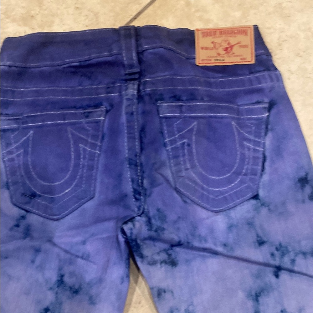 True Religion Women's Tie-Dye Blue Jeans